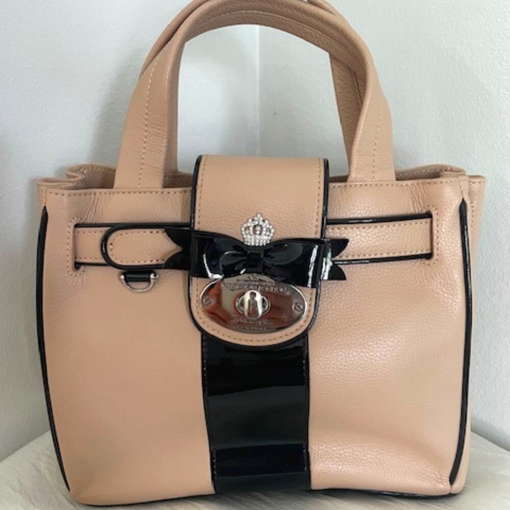 My Flat In London Debutante Tote – Nude/Black – NWT